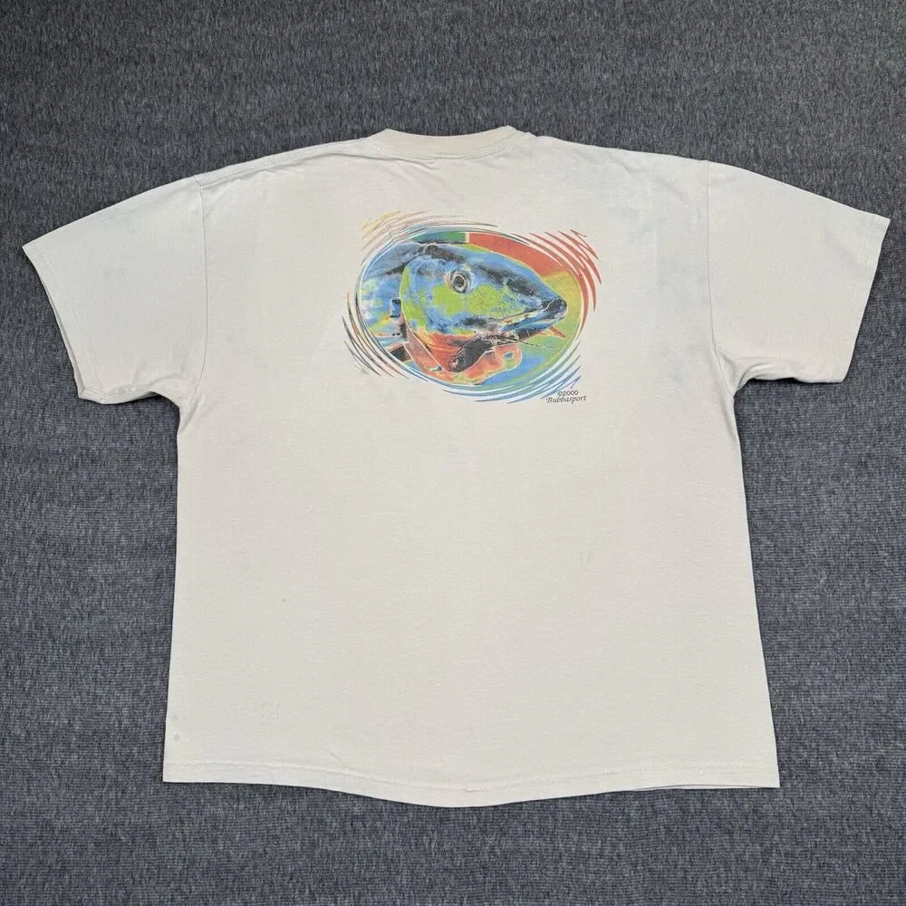 Vintage‎ I’d Eat That! T-Shirt Men’s XL Tan Fishing Outdoors Ocean Lake Nature